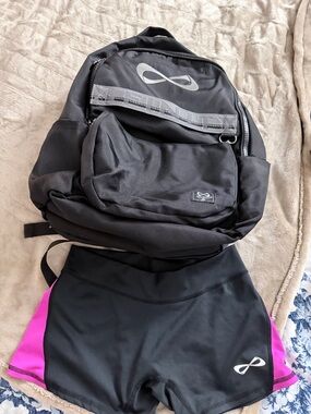 Infinity Cheer Performance Black Backpack and Shorts!